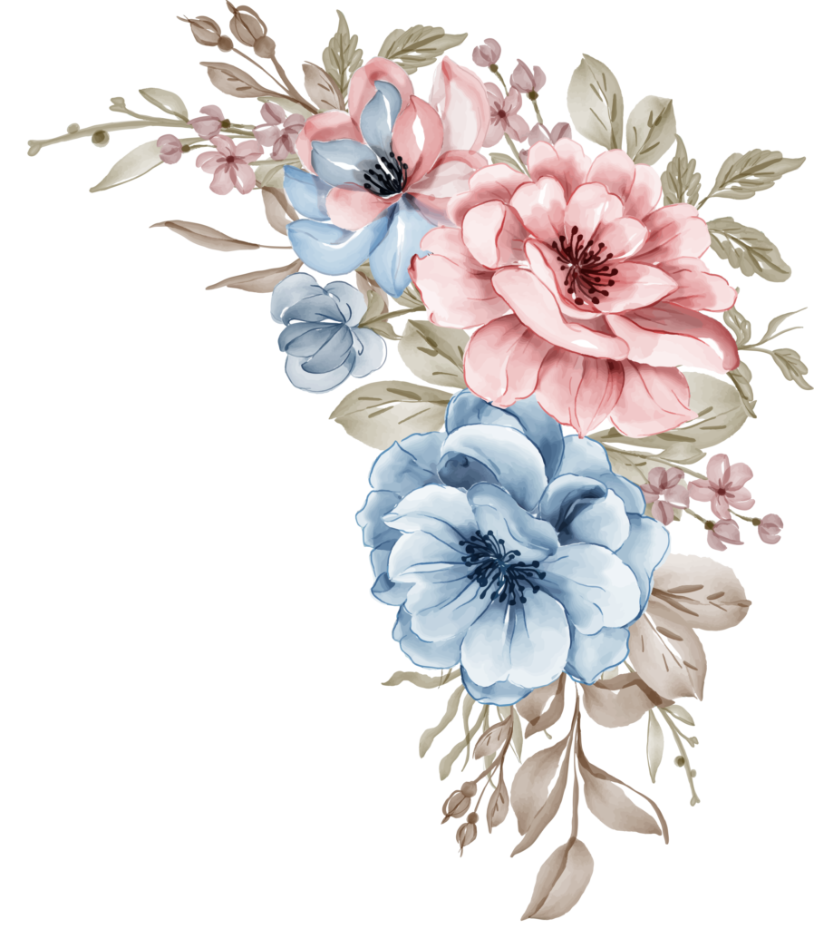 Flores rosa y azul 2